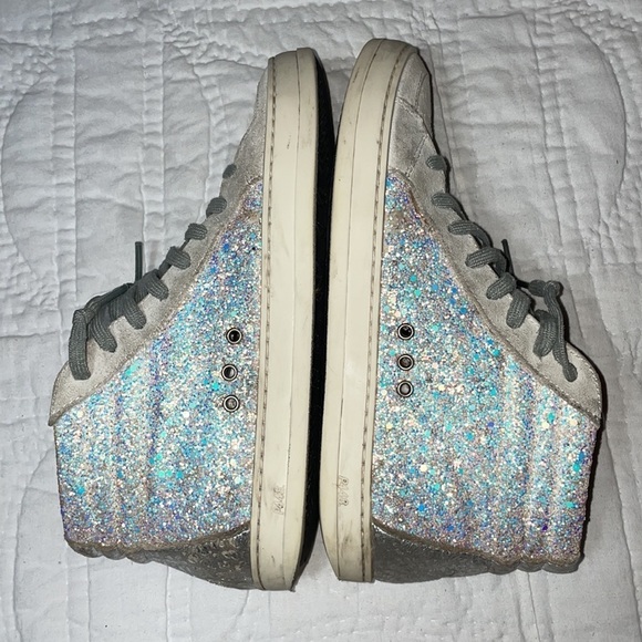 P448 Glitter Skate High Tops Side Zip Sz 37 MSRP $298 - Picture 5 of 13